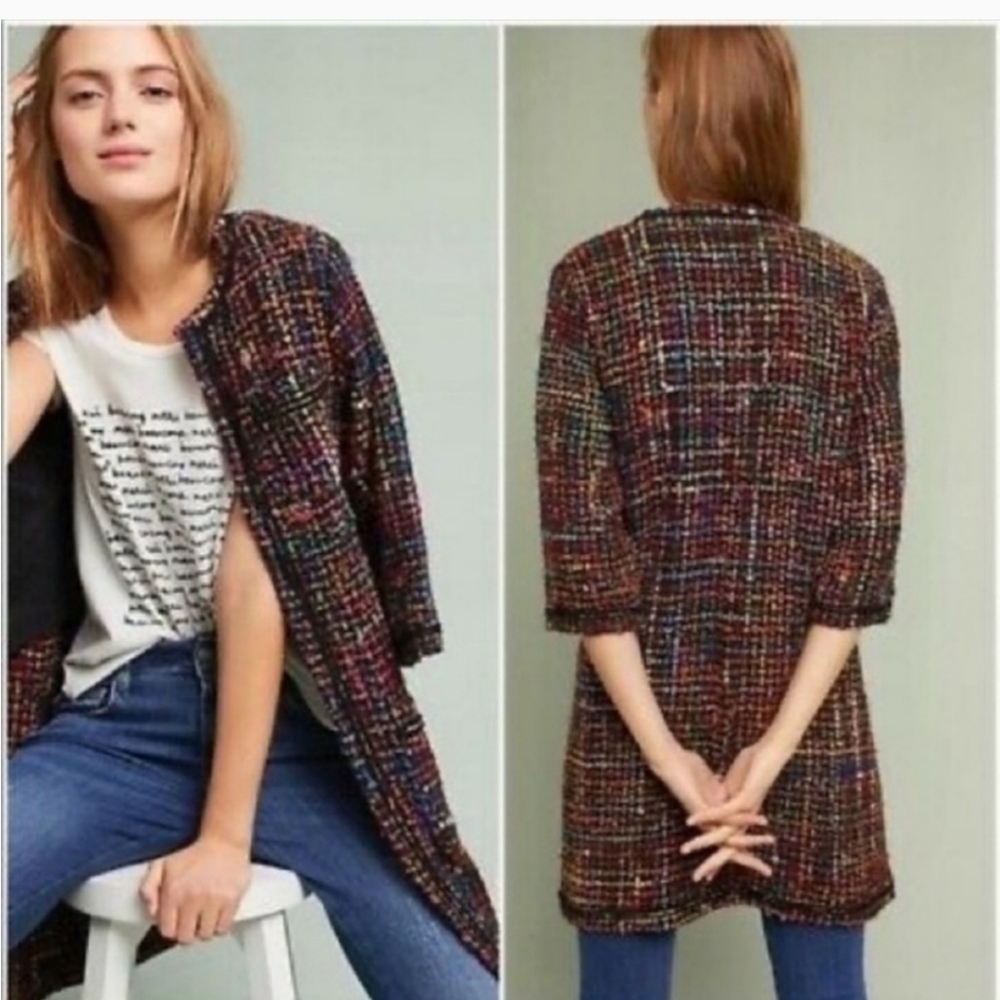 Anthropologie ett:twa Rainbow Tweed Berwyn Jacket